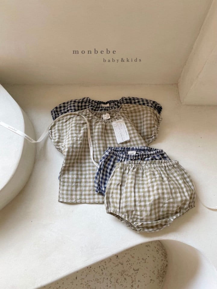 MONBEBE - Korean Children Fashion - #Kfashion4kids - Linen Check Bloomer - 10