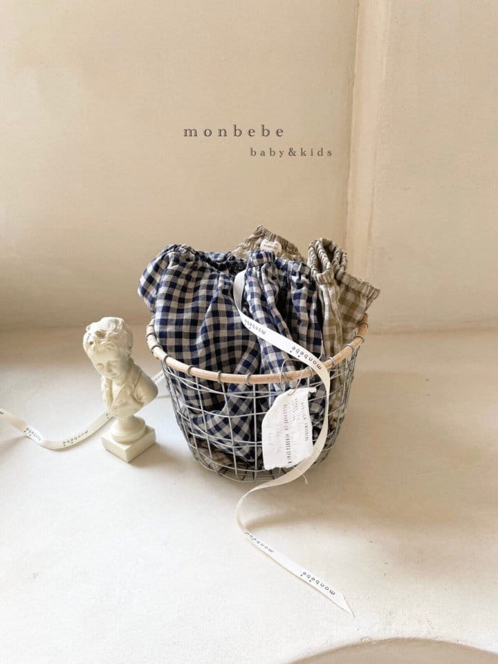 MONBEBE - Korean Children Fashion - #Kfashion4kids - Linen Check Bloomer - 12