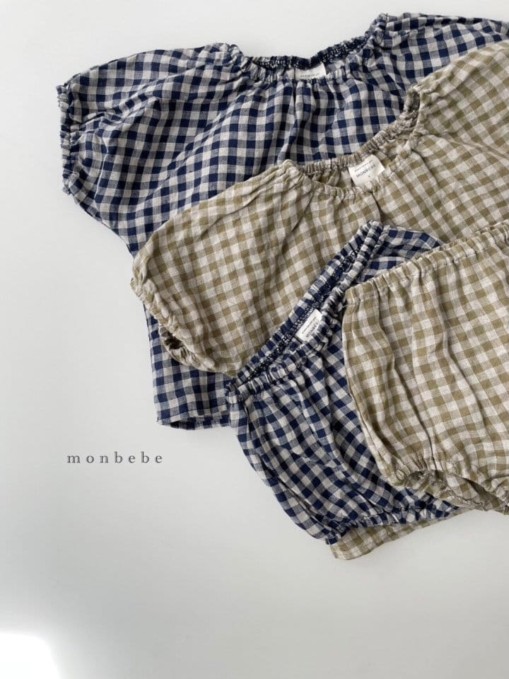 MONBEBE - Korean Children Fashion - #Kfashion4kids - Linen Check Bloomer - 3