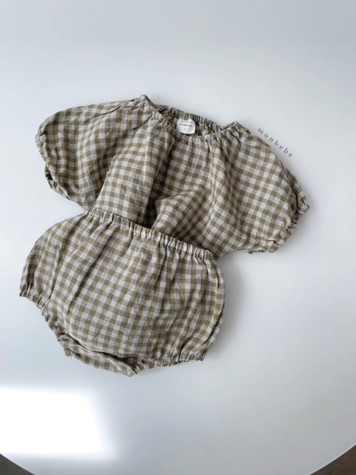 MONBEBE - Korean Children Fashion - #Kfashion4kids - Linen Check Bloomer - 5