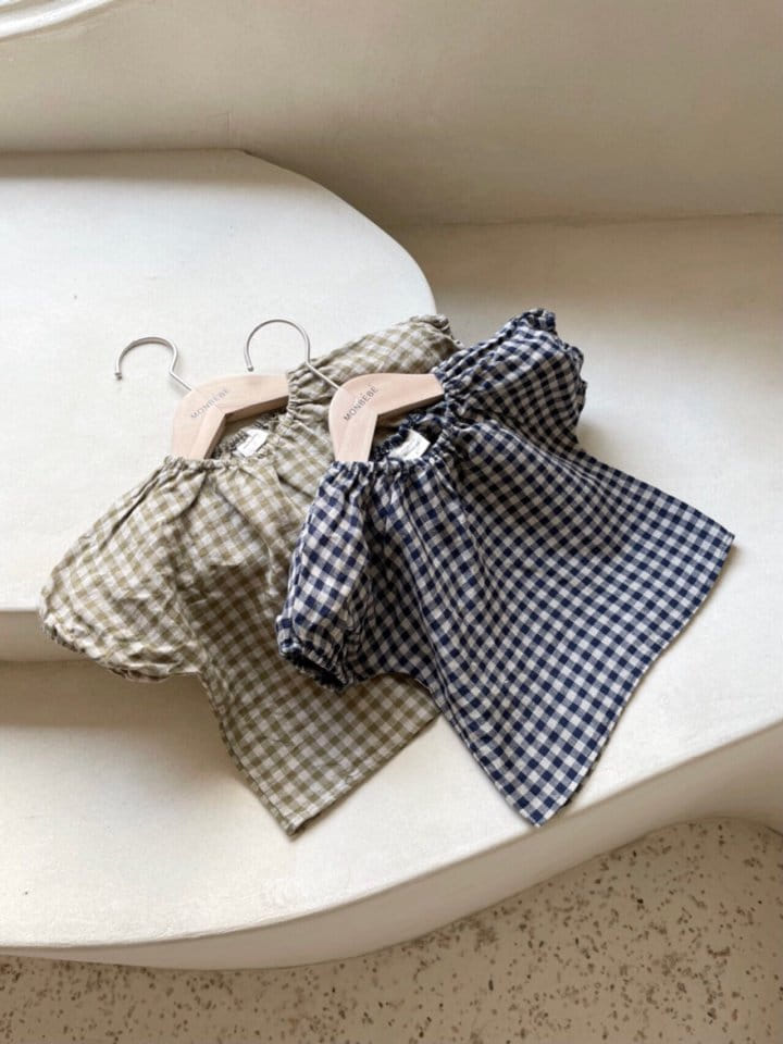 MONBEBE - Korean Children Fashion - #Kfashion4kids - Linen Check Blouse