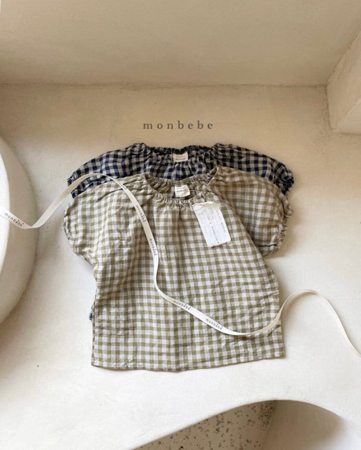 MONBEBE - Korean Children Fashion - #Kfashion4kids - Linen Check Blouse - 2