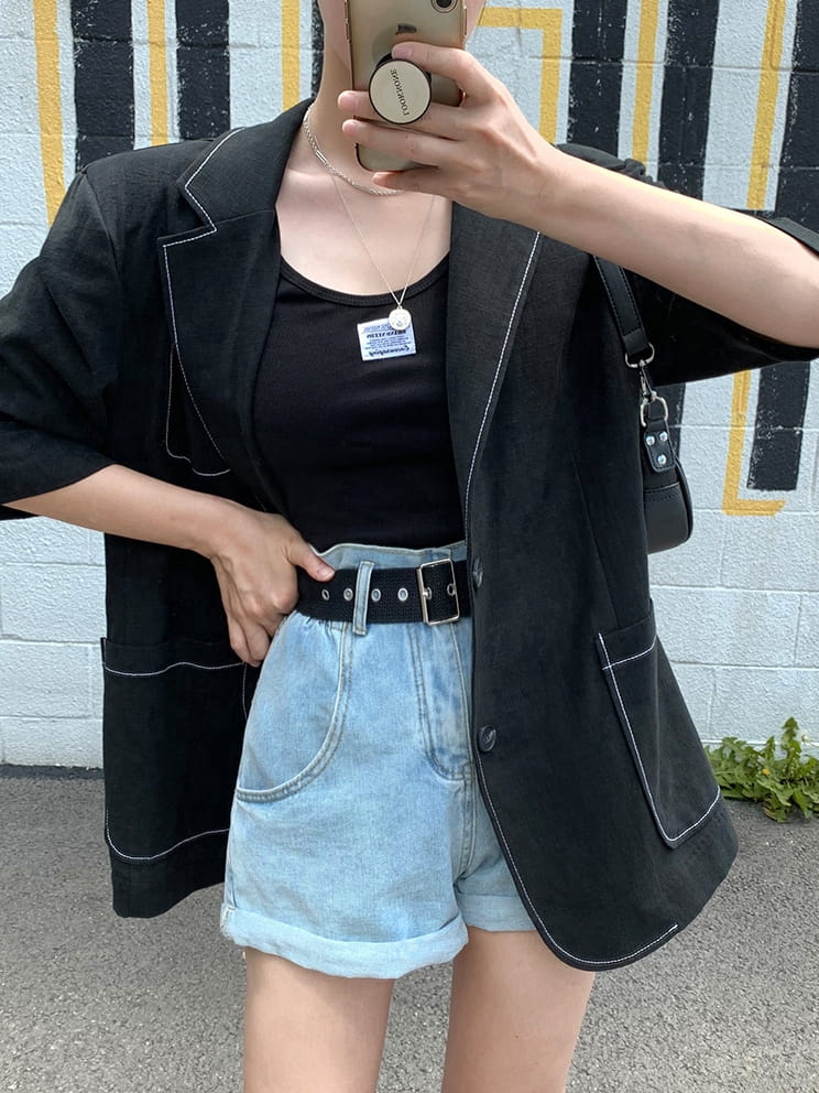 MONE - Korean Children Fashion - #Kfashion4kids - Linen Stitch Jacket - 3