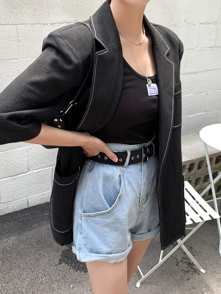 MONE - Korean Children Fashion - #Kfashion4kids - Linen Stitch Jacket - 4