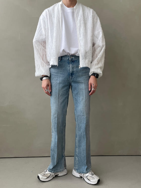 MONE - Korean Children Fashion - #Kfashion4kids - Bootscut Slit Jeans - 4