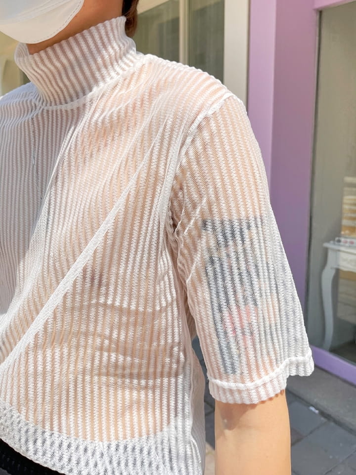 MONE - Korean Children Fashion - #Kfashion4kids - Stripe See Through Tee - 3