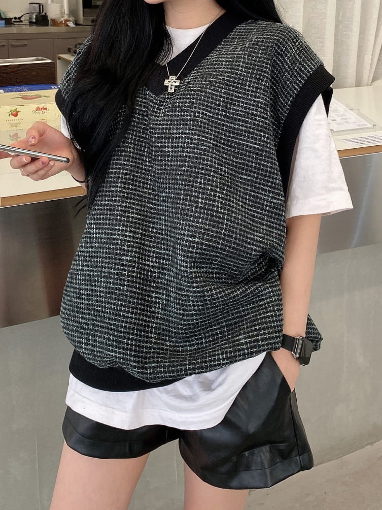 MONE - Korean Children Fashion - #Kfashion4kids - Rijabel Tweed Sleeveless - 2