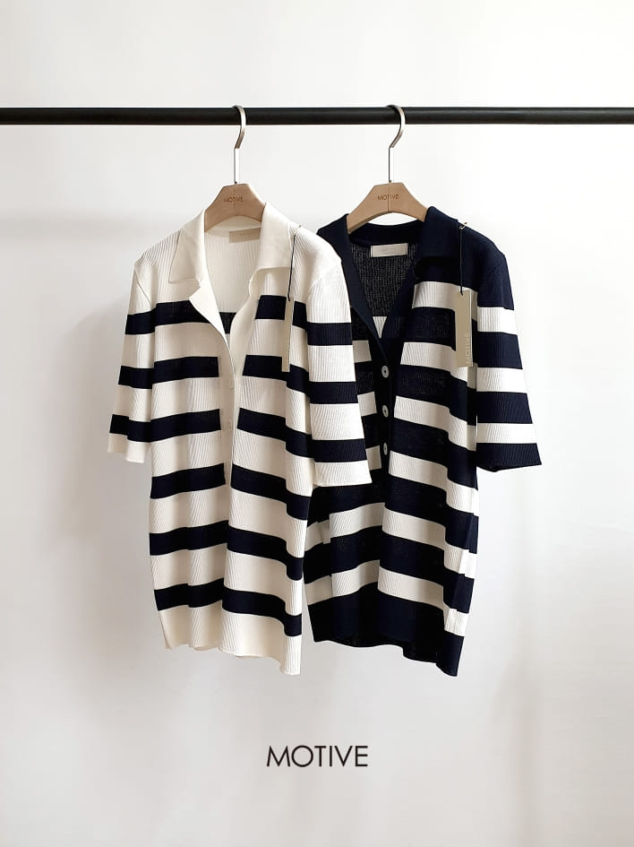 MOTIVE  - Korean Children Fashion - #Kfashion4kids - Crew Stripes Tee