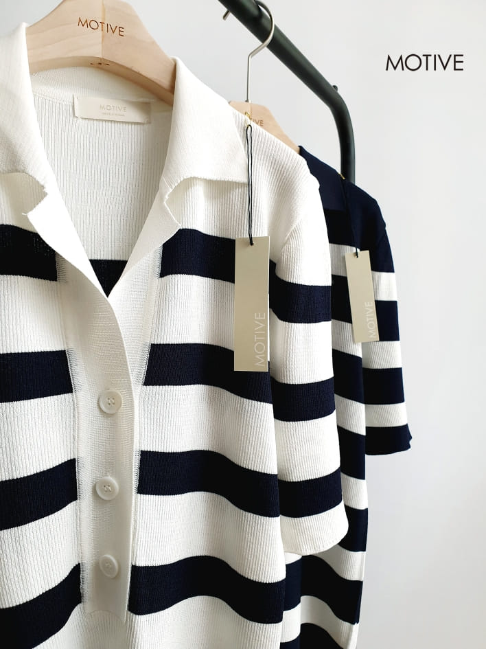 MOTIVE  - Korean Children Fashion - #Kfashion4kids - Crew Stripes Tee - 3