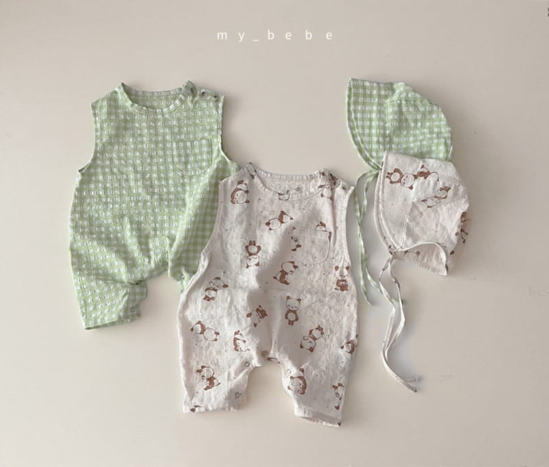 MY BEBE - Korean Children Fashion - #Kfashion4kids - Cool Bodysuit with Bonnet