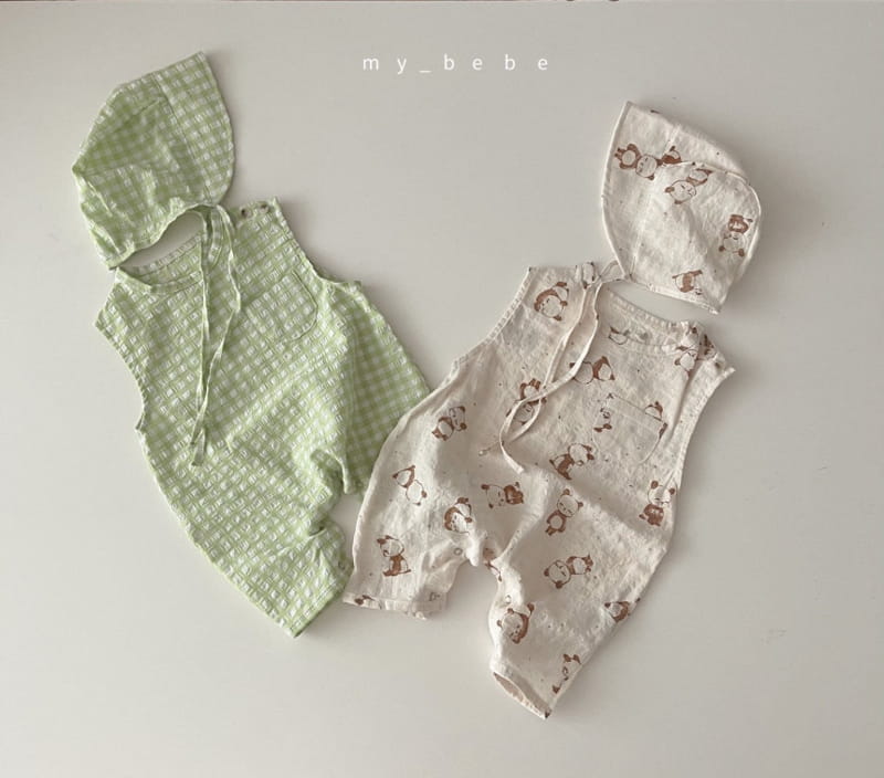 MY BEBE - Korean Children Fashion - #Kfashion4kids - Cool Bodysuit with Bonnet - 2