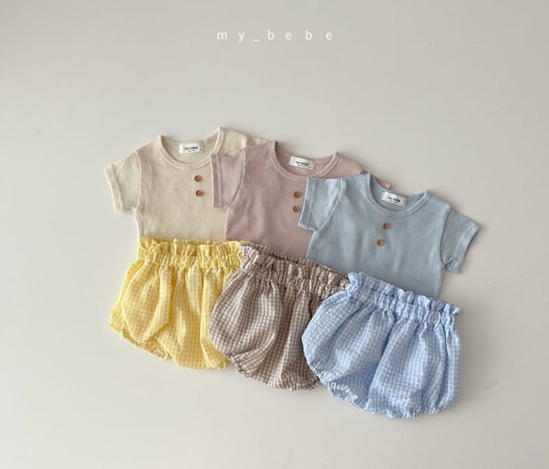 MY BEBE - Korean Children Fashion - #Kfashion4kids - Bloomer Button Tee Set