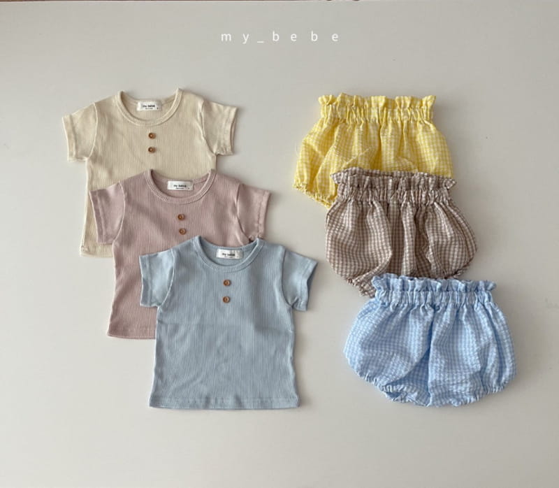 MY BEBE - Korean Children Fashion - #Kfashion4kids - Bloomer Button Tee Set - 2