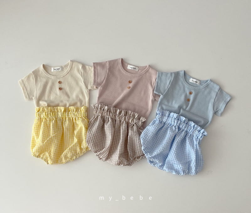 MY BEBE - Korean Children Fashion - #Kfashion4kids - Bloomer Button Tee Set - 3
