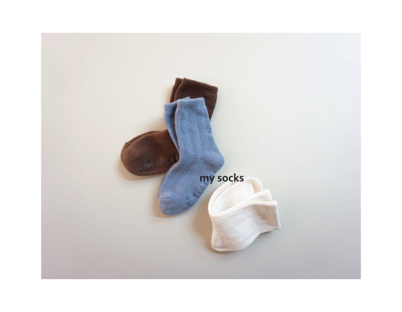 MY SOCKS - Korean Children Fashion - #Kfashion4kids - Olive Socks [set of 3] - 9