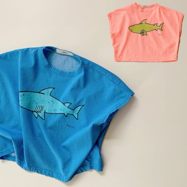 NAVI - Korean Children Fashion - #Kfashion4kids - Shark Sleeveless Tee