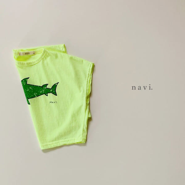 NAVI - Korean Children Fashion - #Kfashion4kids - Shark Sleeveless Tee - 7