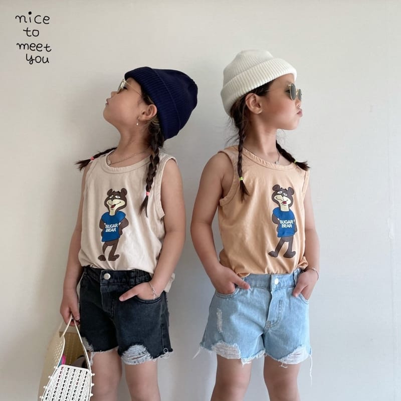 NICE TO MEET YOU - Korean Children Fashion - #Kfashion4kids - Sugar Bear Sleeveless - 10