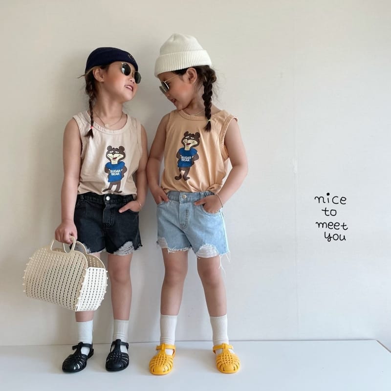 NICE TO MEET YOU - Korean Children Fashion - #Kfashion4kids - Sugar Bear Sleeveless - 11