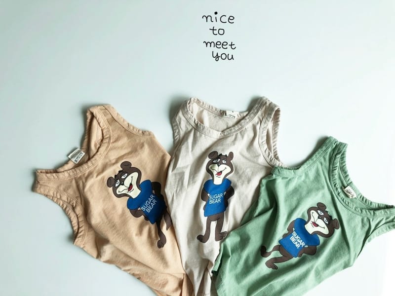 NICE TO MEET YOU - Korean Children Fashion - #Kfashion4kids - Sugar Bear Sleeveless - 3