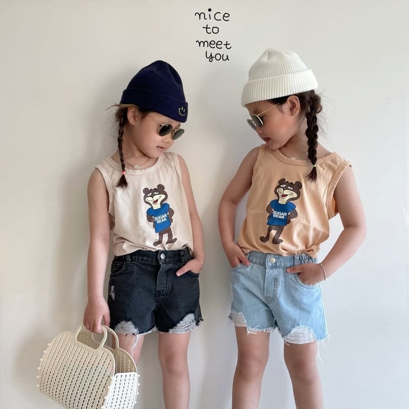 NICE TO MEET YOU - Korean Children Fashion - #Kfashion4kids - Sugar Bear Sleeveless - 4