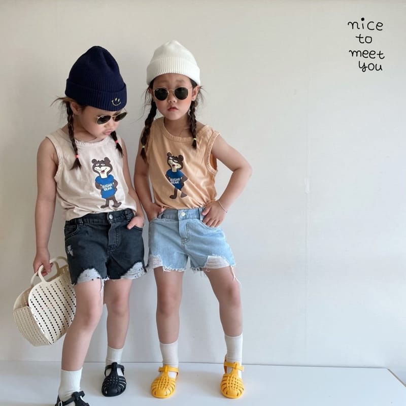 NICE TO MEET YOU - Korean Children Fashion - #Kfashion4kids - Sugar Bear Sleeveless - 6