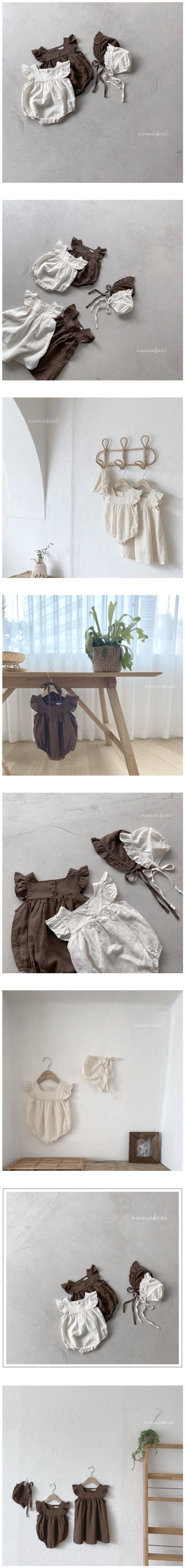 NUNUBIEL - Korean Children Fashion - #Kfashion4kids - Chocolate Bodysuit with Bonnet