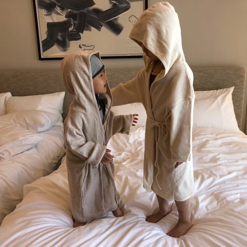 OATMEAL - Korean Children Fashion - #Kfashion4kids - Oatmeal Hoody Robe - 12