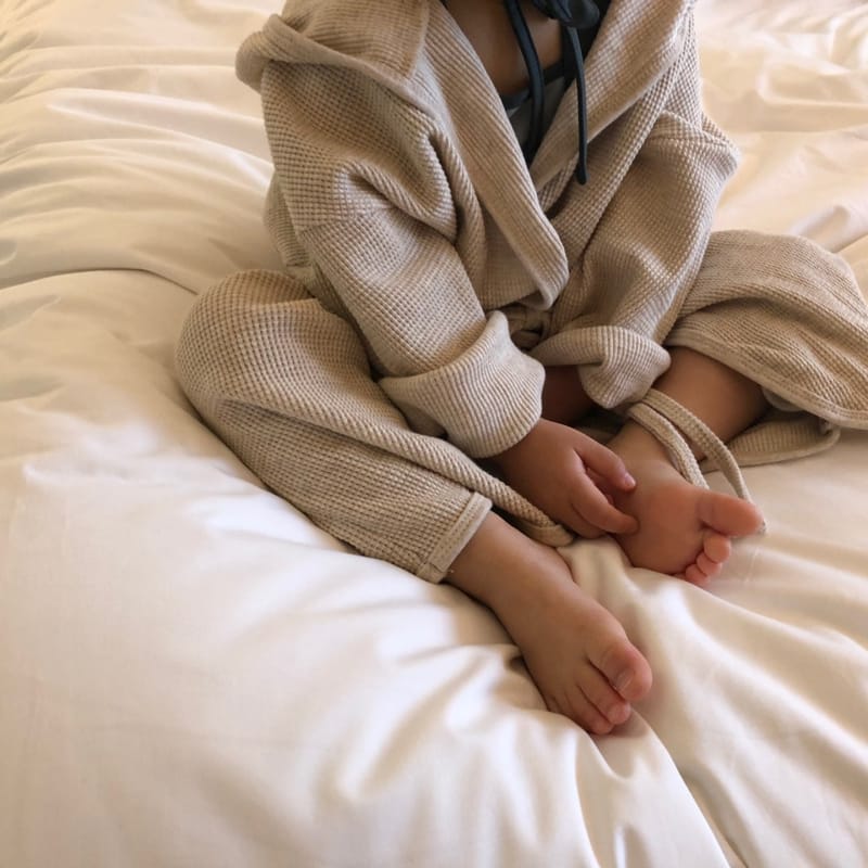 OATMEAL - Korean Children Fashion - #Kfashion4kids - Oatmeal Hoody Robe - 6