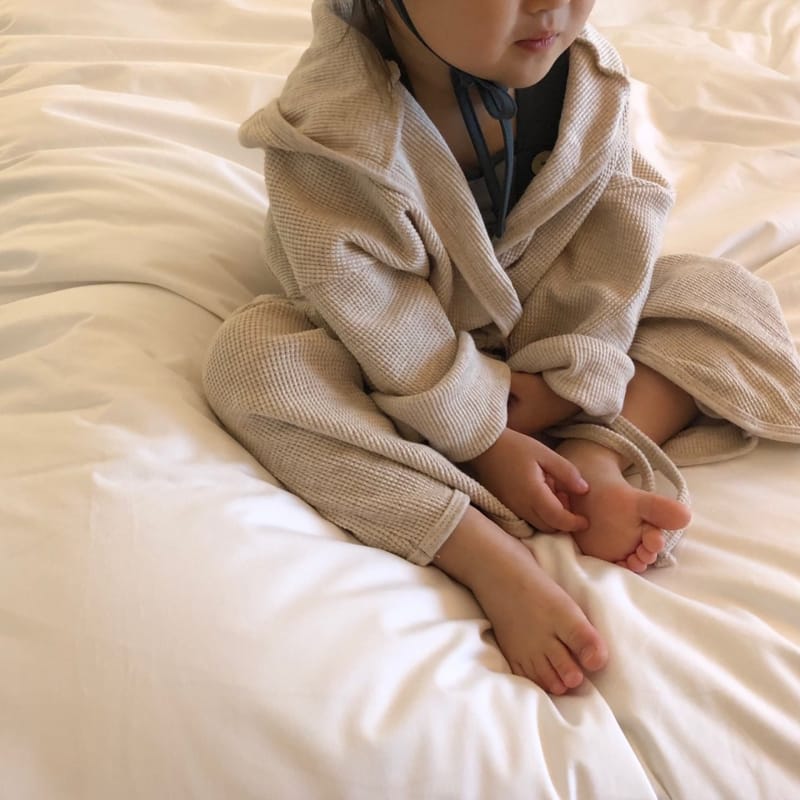 OATMEAL - Korean Children Fashion - #Kfashion4kids - Oatmeal Hoody Robe - 7