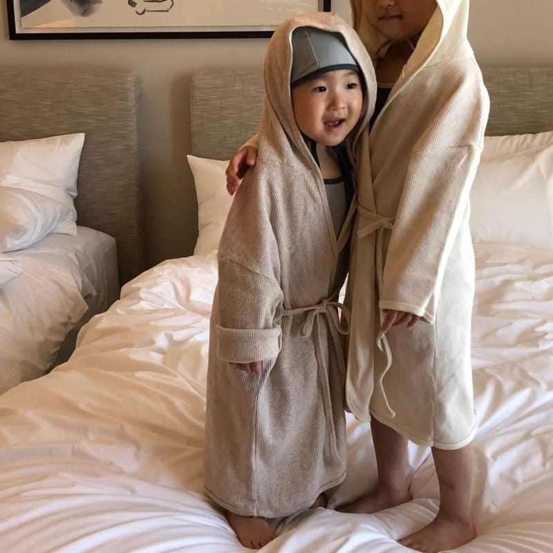 OATMEAL - Korean Children Fashion - #Kfashion4kids - Oatmeal Hoody Robe - 9