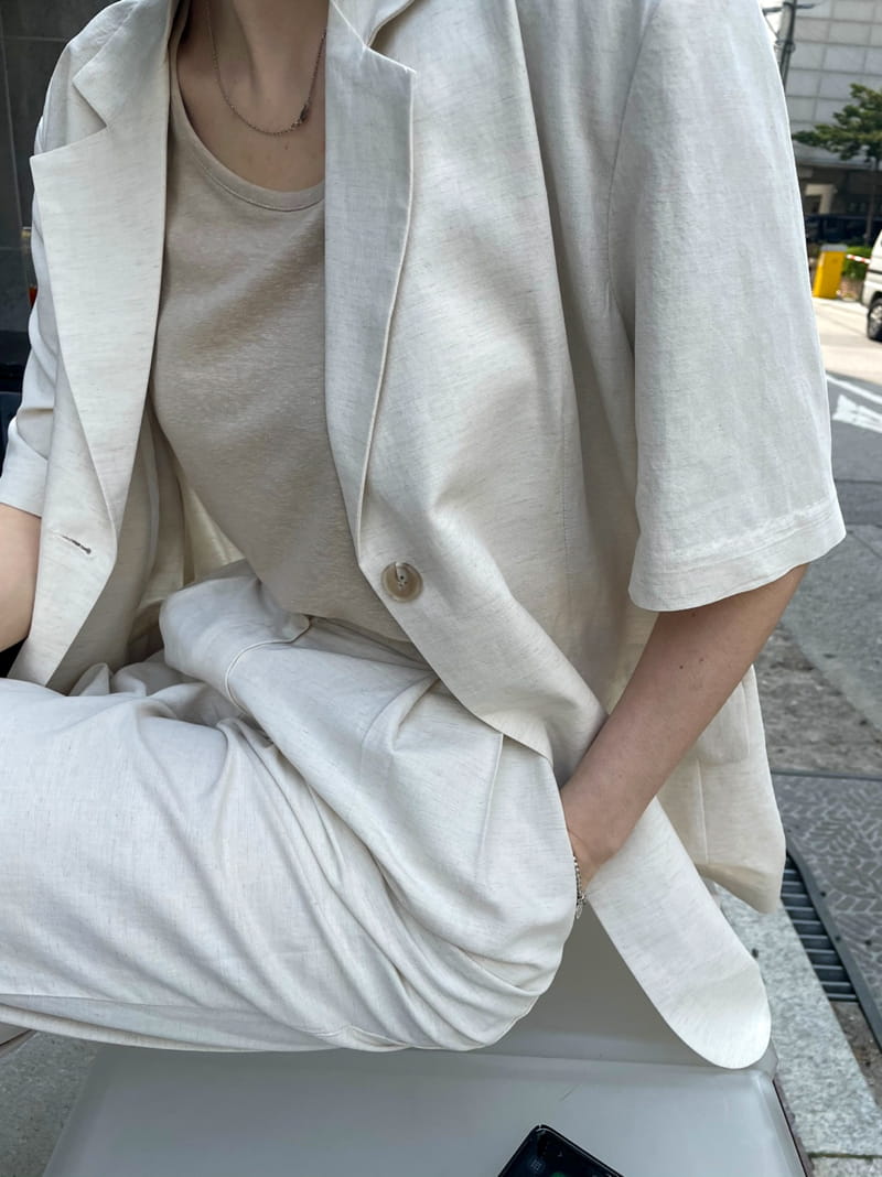 ONDO - Korean Children Fashion - #Kfashion4kids - Linen One Button Jacket
