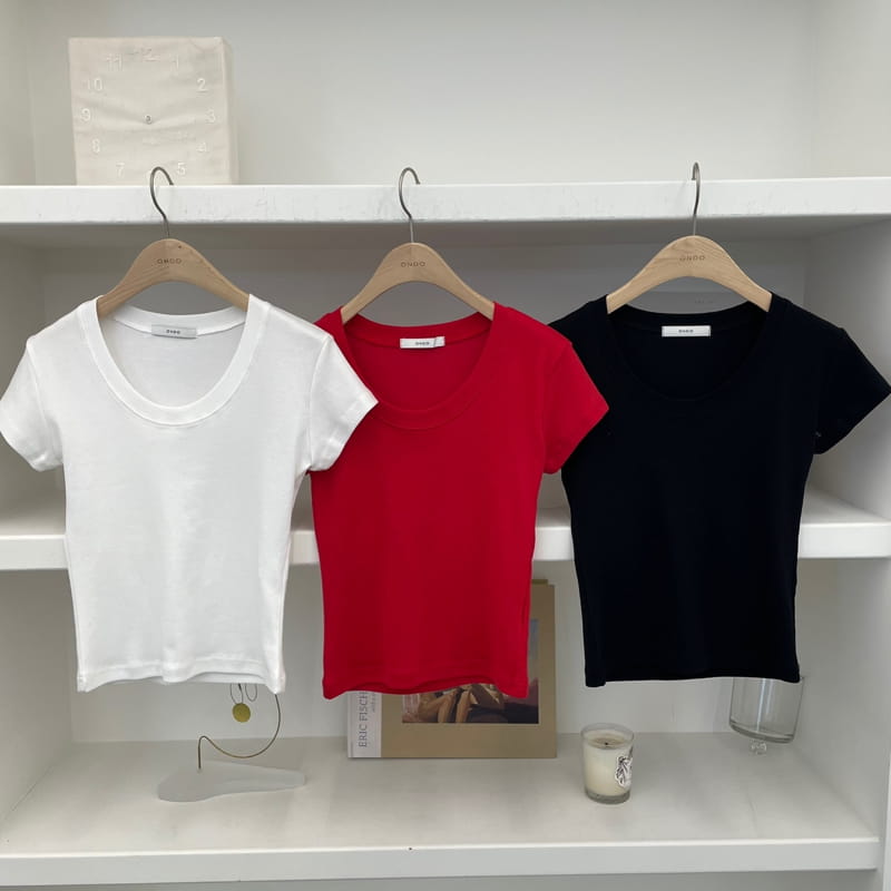 ONDO - Korean Children Fashion - #Kfashion4kids - Crop U-Neck Tee - 4