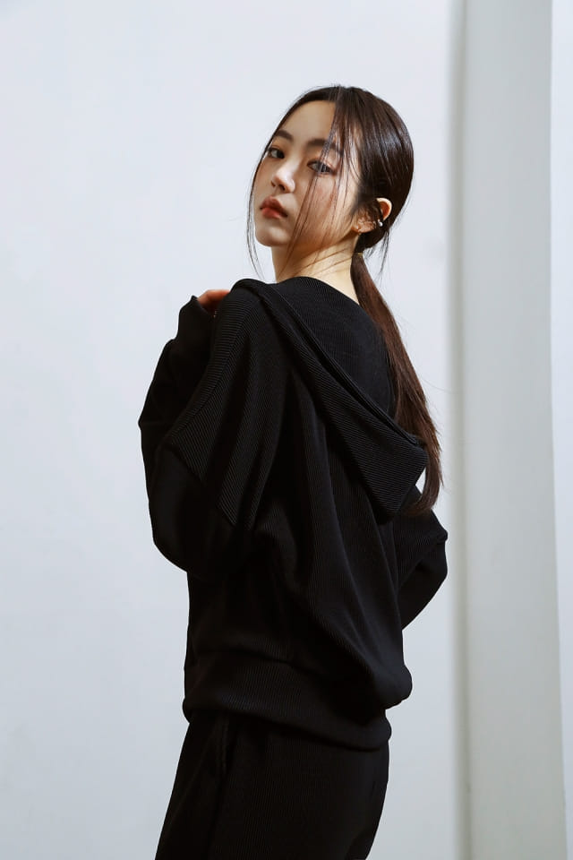 ONDO - Korean Children Fashion - #Kfashion4kids - Pleated Hood Zip-Up