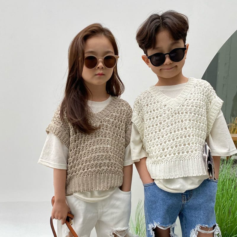 OUR - Korean Children Fashion - #Kfashion4kids - Mesh Knit Vest