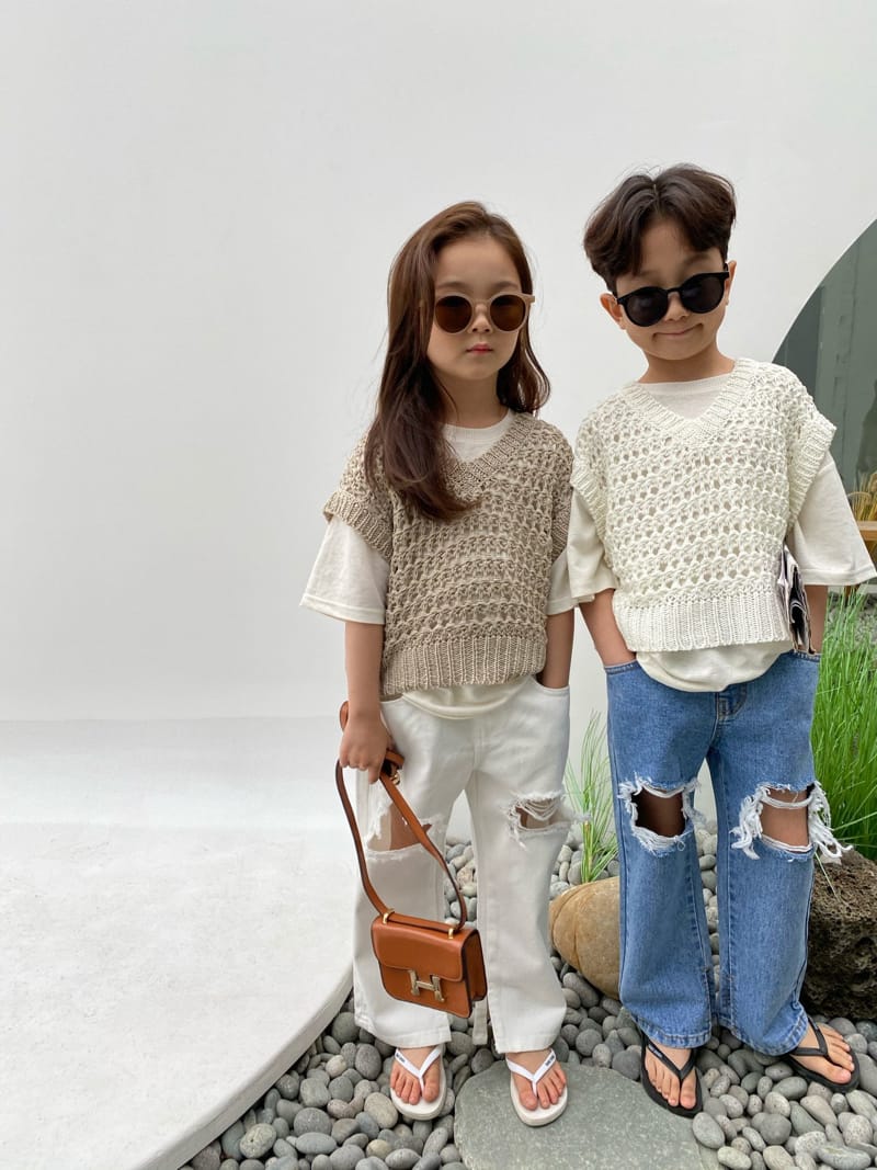 OUR - Korean Children Fashion - #Kfashion4kids - Mesh Knit Vest - 3