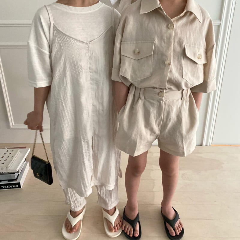 OUR - Korean Children Fashion - #Kfashion4kids - Le Mer Linen Top Bottom Set - 8