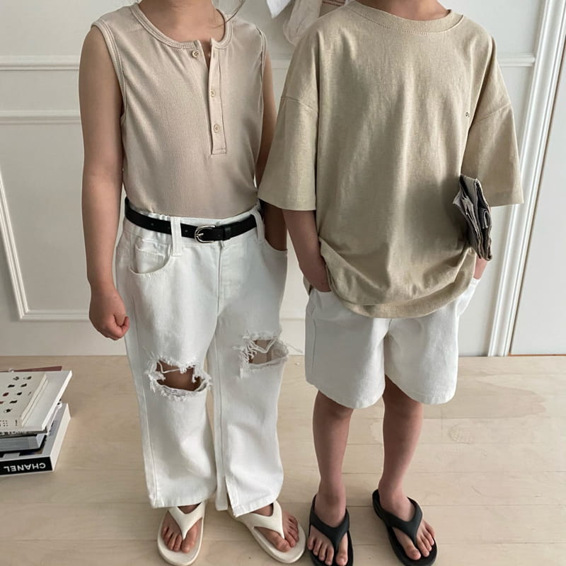 OUR - Korean Children Fashion - #Kfashion4kids - Button Rip Sleeveless - 7