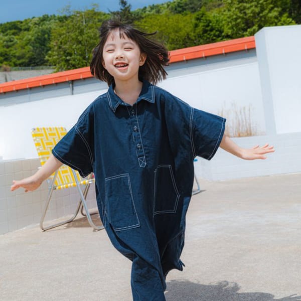 PEANUT - Korean Children Fashion - #Kfashion4kids - Line Stitch One-piece