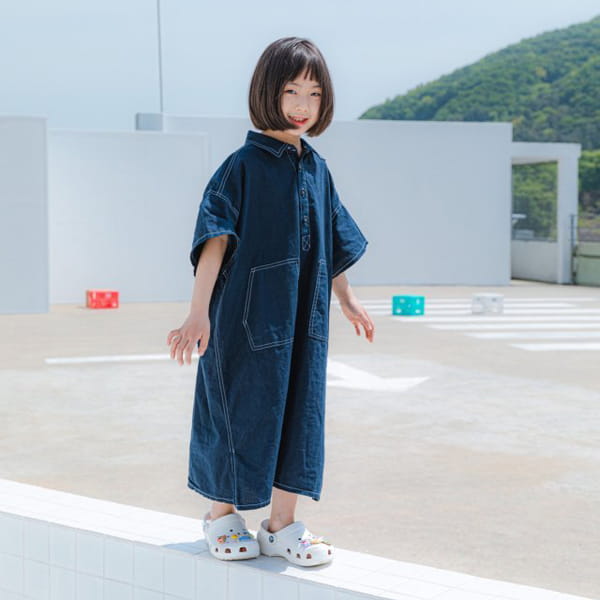 PEANUT - Korean Children Fashion - #Kfashion4kids - Line Stitch One-piece - 3