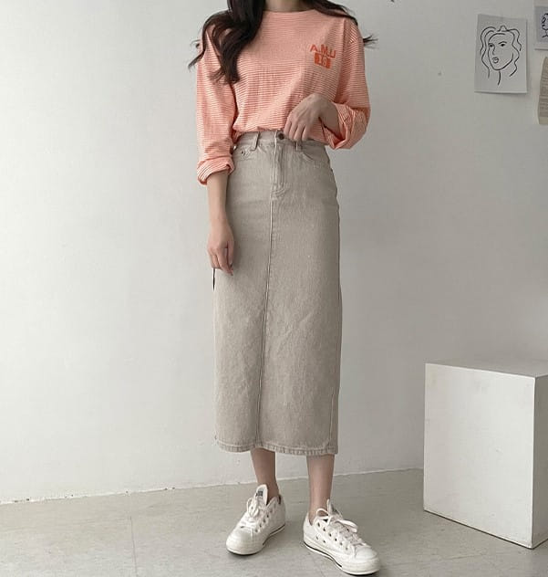 PERMIL - Korean Children Fashion - #Kfashion4kids - Side Slit Long Skirt
