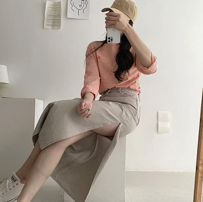 PERMIL - Korean Children Fashion - #Kfashion4kids - Side Slit Long Skirt - 5