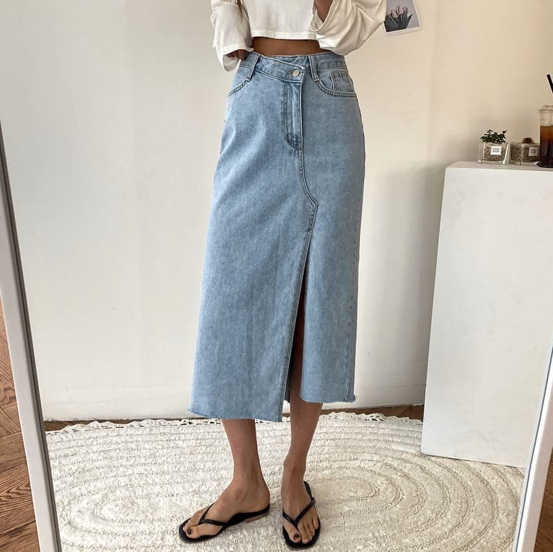 PERMIL - Korean Children Fashion - #Kfashion4kids - Unbalanced Slit Skirt - 3