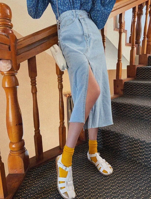 PERMIL - Korean Children Fashion - #Kfashion4kids - Unbalanced Slit Skirt - 4