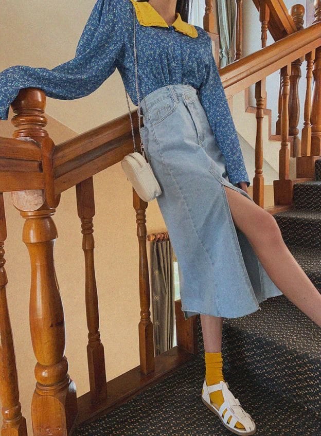 PERMIL - Korean Children Fashion - #Kfashion4kids - Unbalanced Slit Skirt - 5