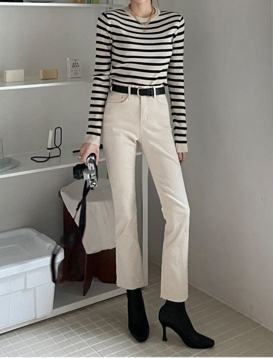 PERMIL - Korean Children Fashion - #Kfashion4kids - Cotton Spandex Semi Bootscut Pants - 5