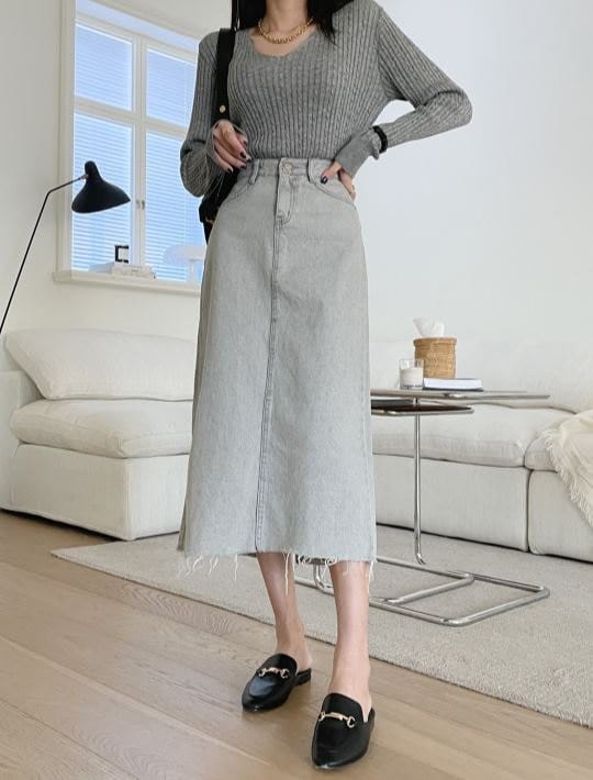 PERMIL - Korean Children Fashion - #Kfashion4kids - Back Slit Long Skirt - 2