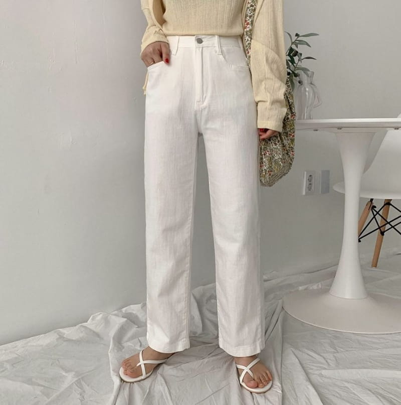 PERMIL - Korean Children Fashion - #Kfashion4kids - Back Banding Cotton Straight Pants - 3