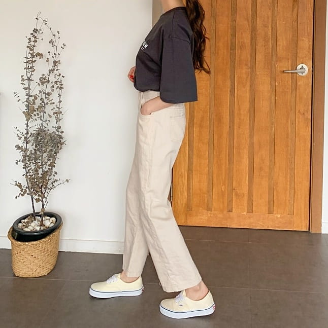 PERMIL - Korean Children Fashion - #Kfashion4kids - Back Banding Cotton Straight Pants - 5