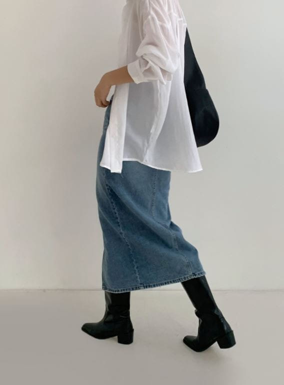 PERMIL - Korean Children Fashion - #Kfashion4kids - Nan Spandex Front Slit Long Skirt - 3